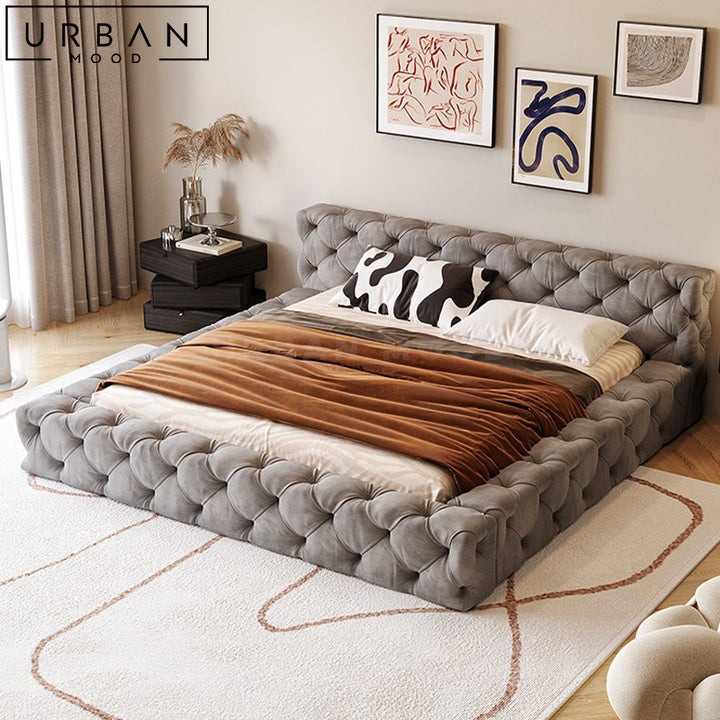 CLEO Modern Velvet Platform Bedframe