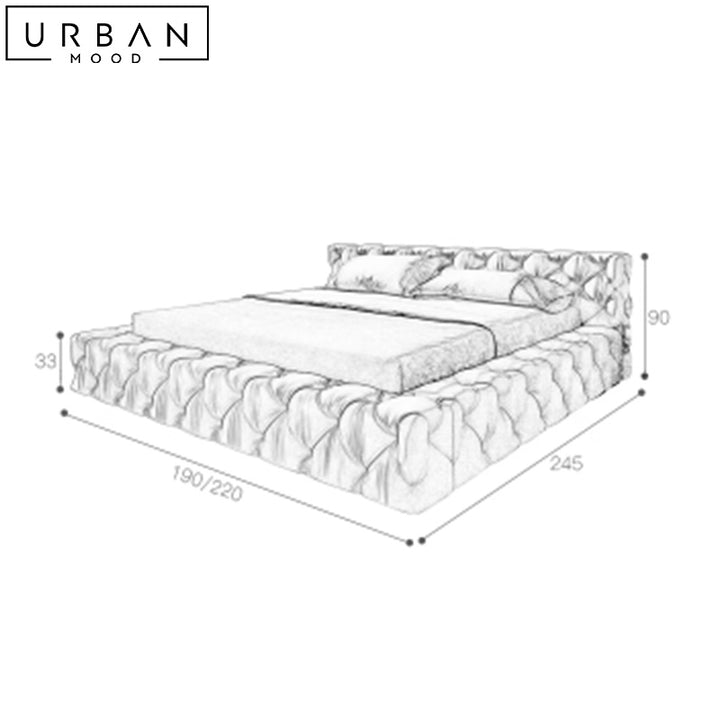 CLEO Modern Velvet Platform Bedframe