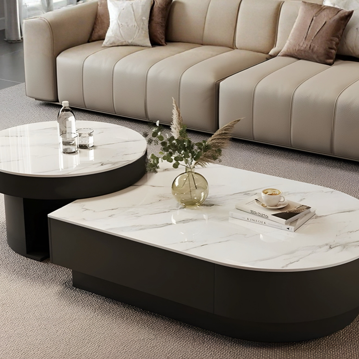 CLOVEN Modern Sintered Stone Nesting Coffee Tables - Urban Mood Singapore