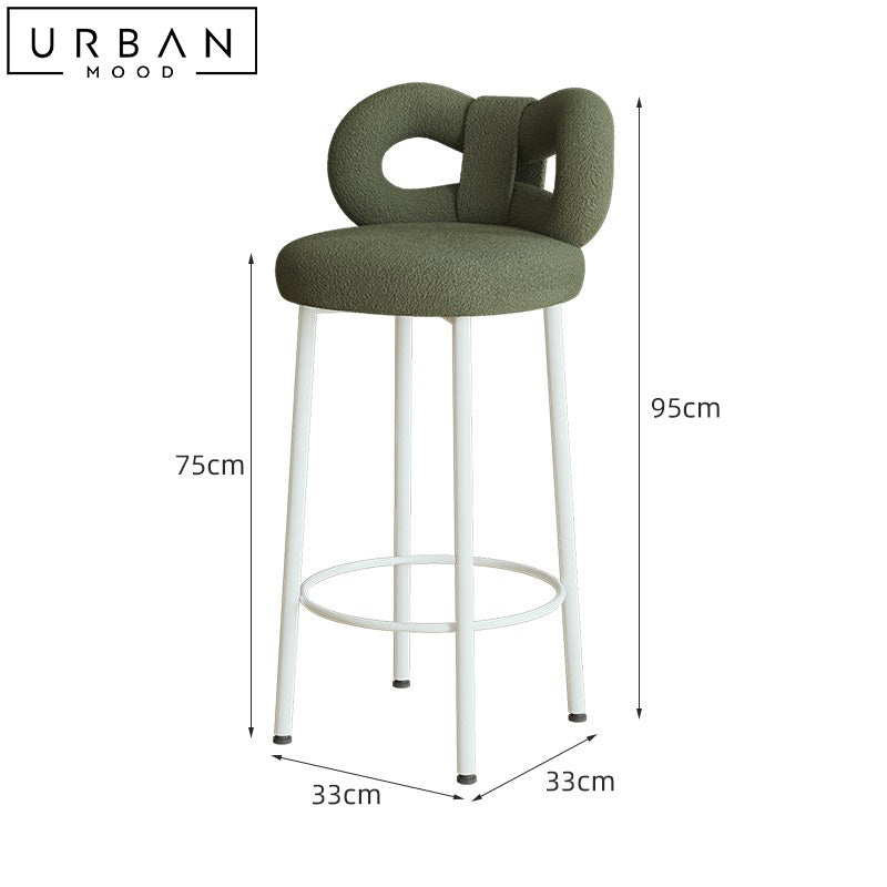 COLY Modern Boucle Bar Stool