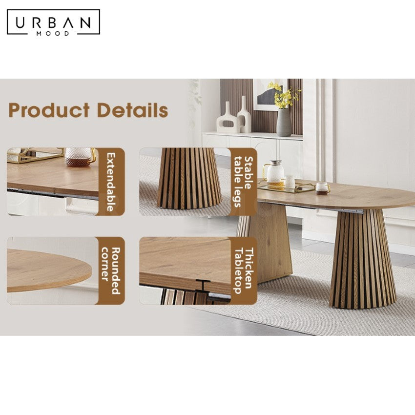 COMPACTO Modern Solid Wood Extendable Dining Table