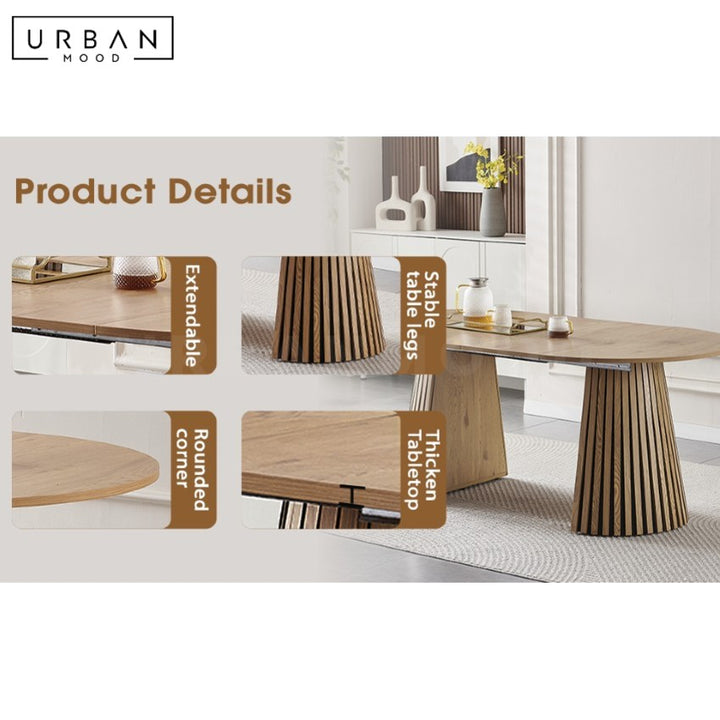 COMPACTO Modern Solid Wood Extendable Dining Table