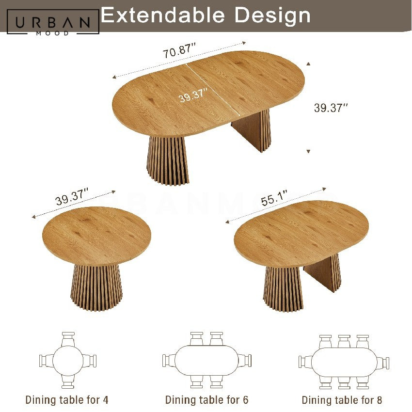 COMPACTO Modern Solid Wood Extendable Dining Table