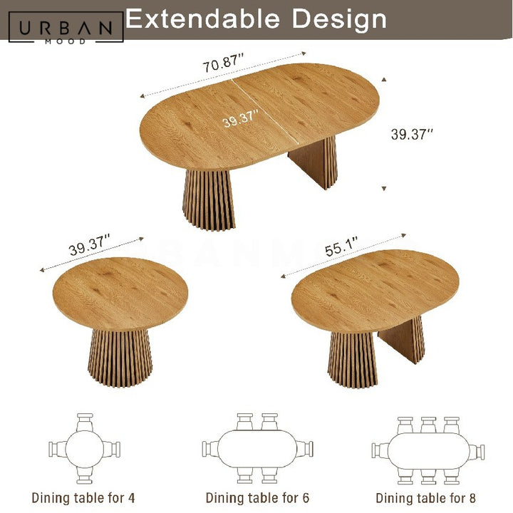 COMPACTO Modern Solid Wood Extendable Dining Table