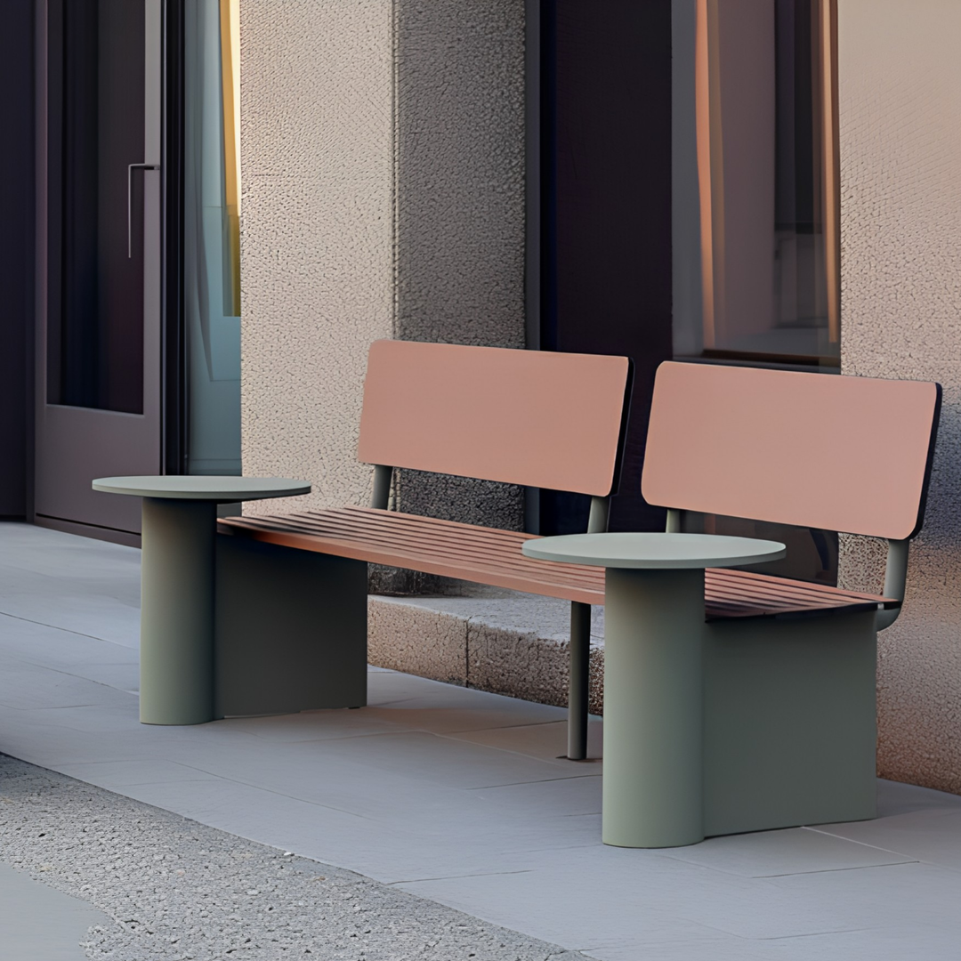 CRESVAR Modern Outdoor Bench With Side Tables - Urban Mood Singapore