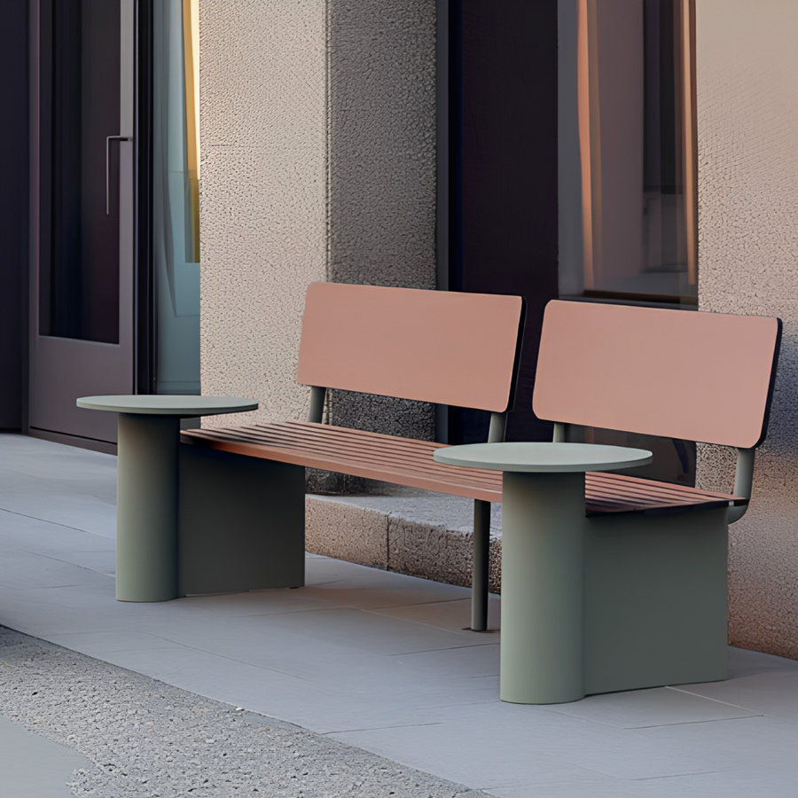 CRESVAR Modern Outdoor Bench With Side Tables - Urban Mood Singapore