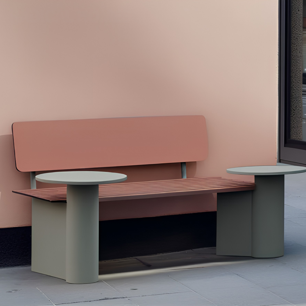CRESVAR Modern Outdoor Bench With Side Tables - Urban Mood Singapore