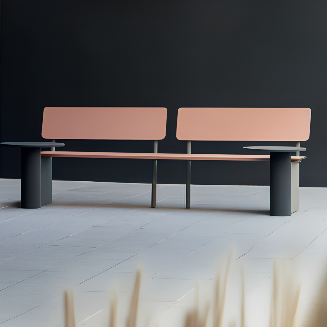 CRESVAR Modern Outdoor Bench With Side Tables - Urban Mood Singapore