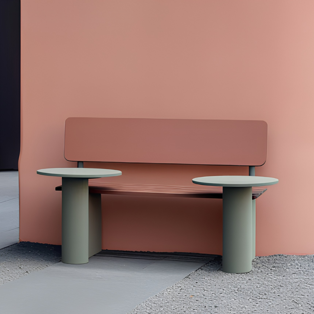 CRESVAR Modern Outdoor Bench With Side Tables - Urban Mood Singapore