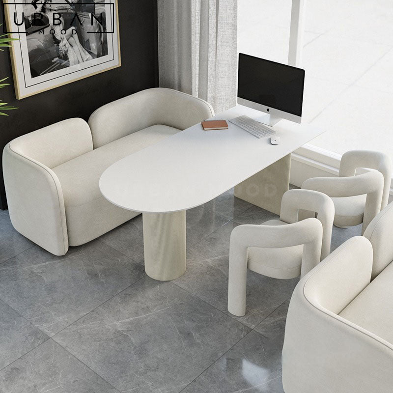 CRISTIN Modern Sintered Stone Dining Table & Bench