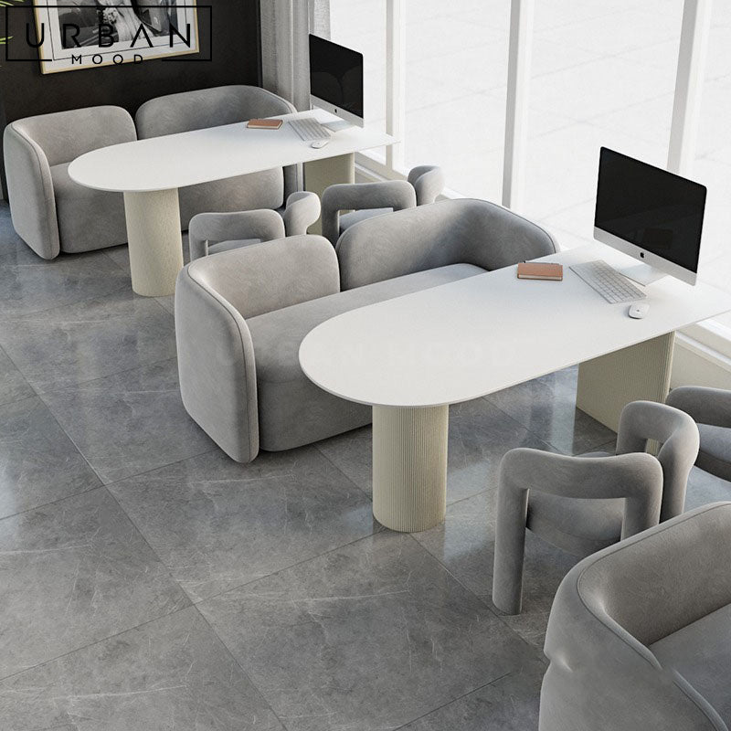 CRISTIN Modern Sintered Stone Dining Table & Bench