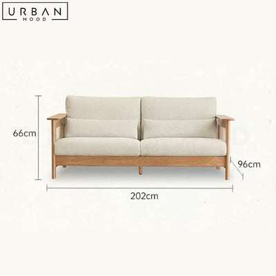 CAIS Japandi Rattan Fabric Sofa