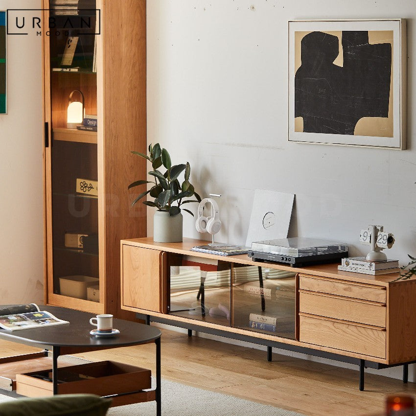 CRUSO Modern Solid Wood TV Console