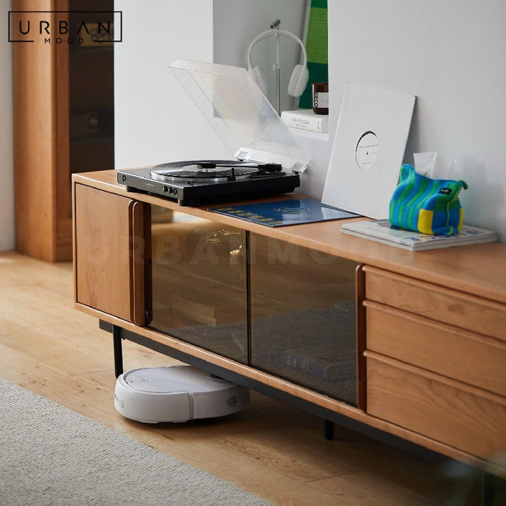CRUSO Modern Solid Wood TV Console