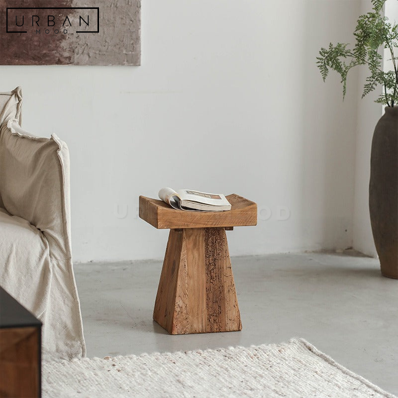 CAMPUS Rustic Solid Wood Stool