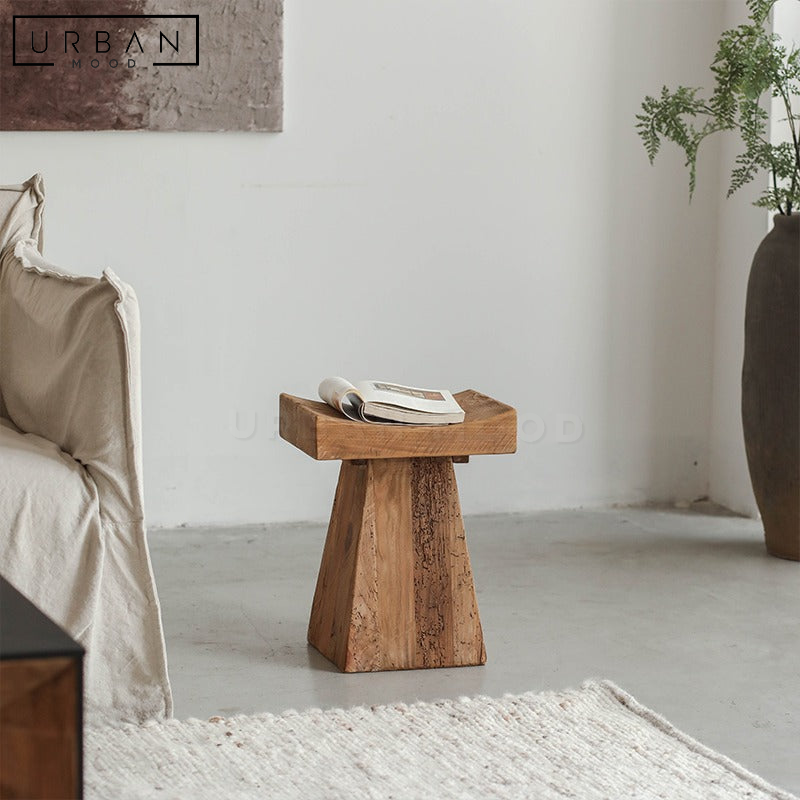CAMPUS Rustic Solid Wood Stool – Urban Mood