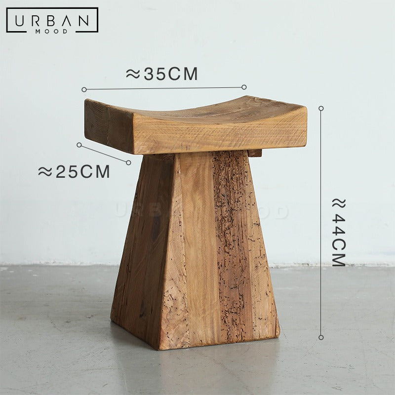 CAMPUS Rustic Solid Wood Stool