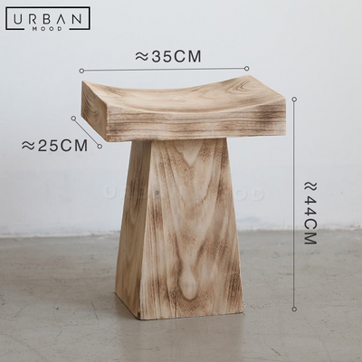 CAMPUS Rustic Solid Wood Stool