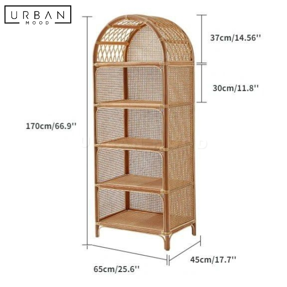 CAPITAL Rustic Rattan Display Shelf