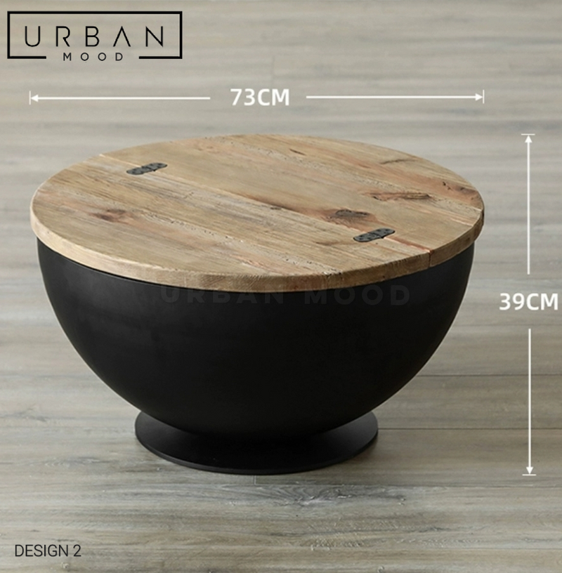 CARPEL Rustic Solid Wood Coffee Table