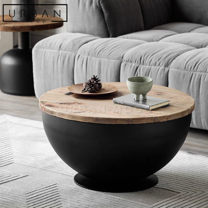 CARPEL Rustic Solid Wood Coffee Table