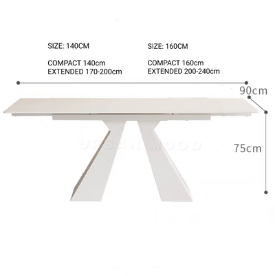 CAVA Modern Extendable Sintered Stone Dining Table
