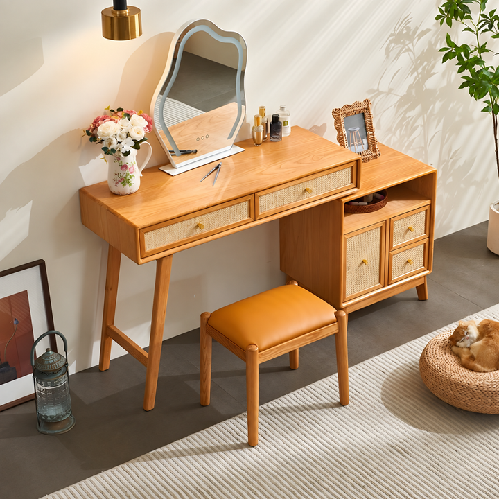TAVENNE Rustic Solid Wood Vanity Table - Cassa Haus Singapore