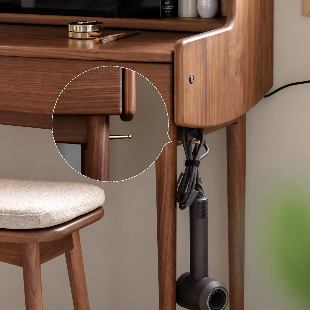 WALQIRA Vintage Solid Wood Vanity Table - Cassa Haus Singapore
