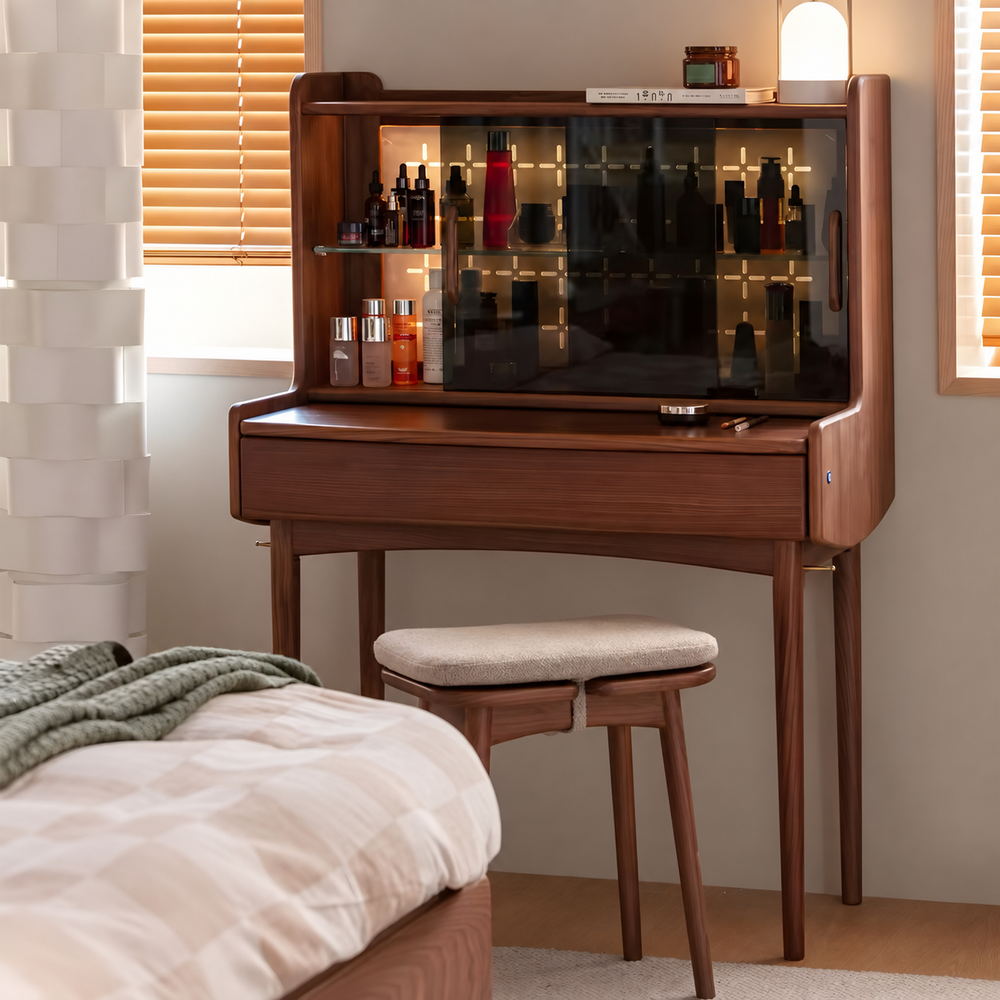 WALQIRA Vintage Solid Wood Vanity Table - Cassa Haus Singapore