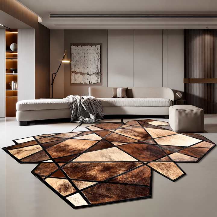 VELMORIA Modern Cowhide Leather Rug - Cassa Haus Singapore