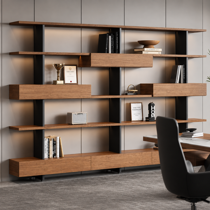 LUNAVIER Modern Solid Wood Display Shelves - Cassa Haus Singapore