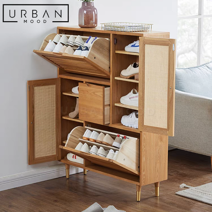 CHO Japandi Solid Wood Shoe Cabinet