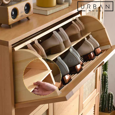 CHO Japandi Solid Wood Shoe Cabinet