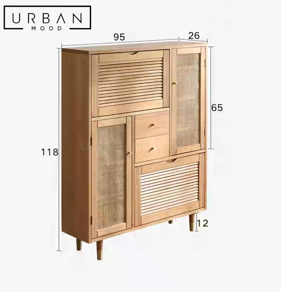 CHO Japandi Solid Wood Shoe Cabinet