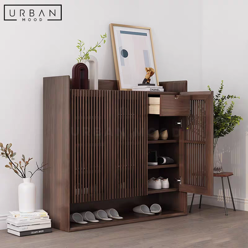CONEY Rustic Solid Wood Shoe Cabinet Urban Mood