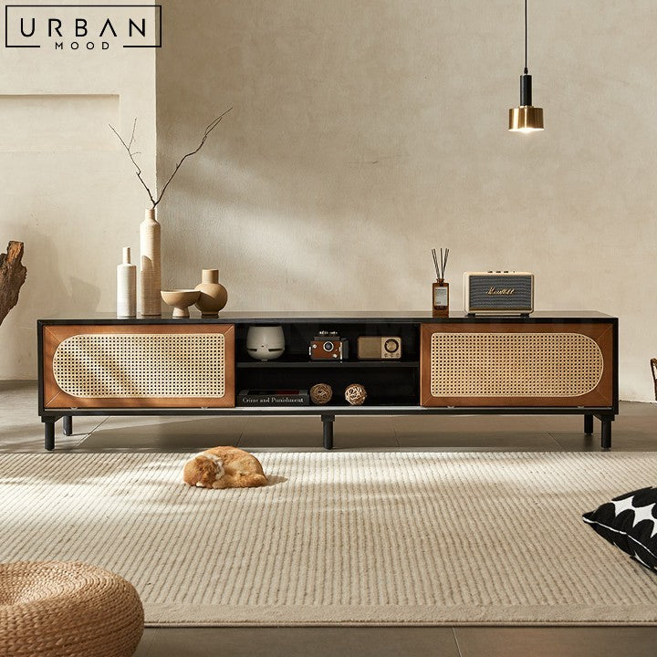 DAGGER Vintage Rattan TV Console