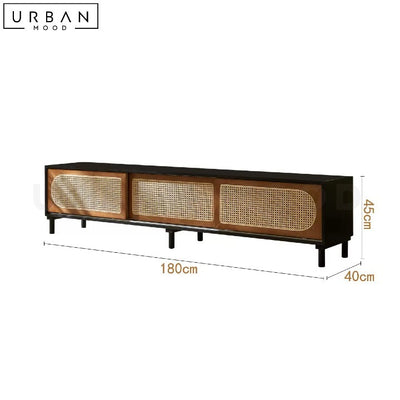 DAGGER Vintage Rattan TV Console