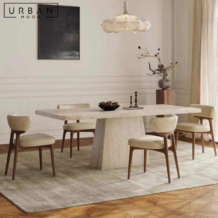 DAMIER Modern Travertine Dining Table