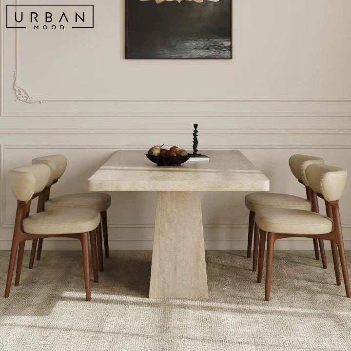 DAMIER Modern Travertine Dining Table