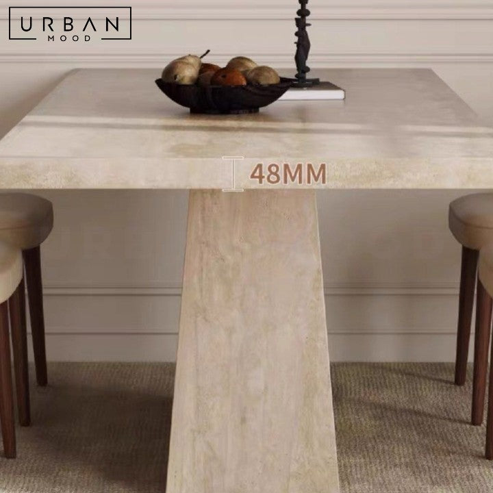 DAMIER Modern Travertine Dining Table