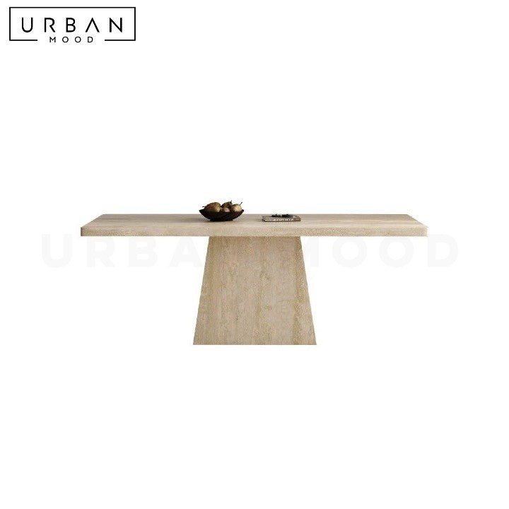 DAMIER Modern Travertine Dining Table