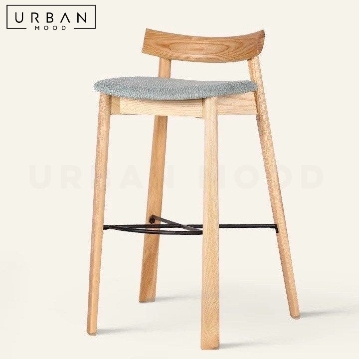 DANIELA Scandinavian Solid Wood Bar Stool