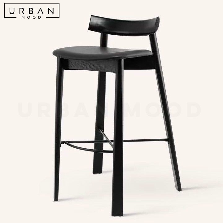 DANIELA Scandinavian Solid Wood Bar Stool