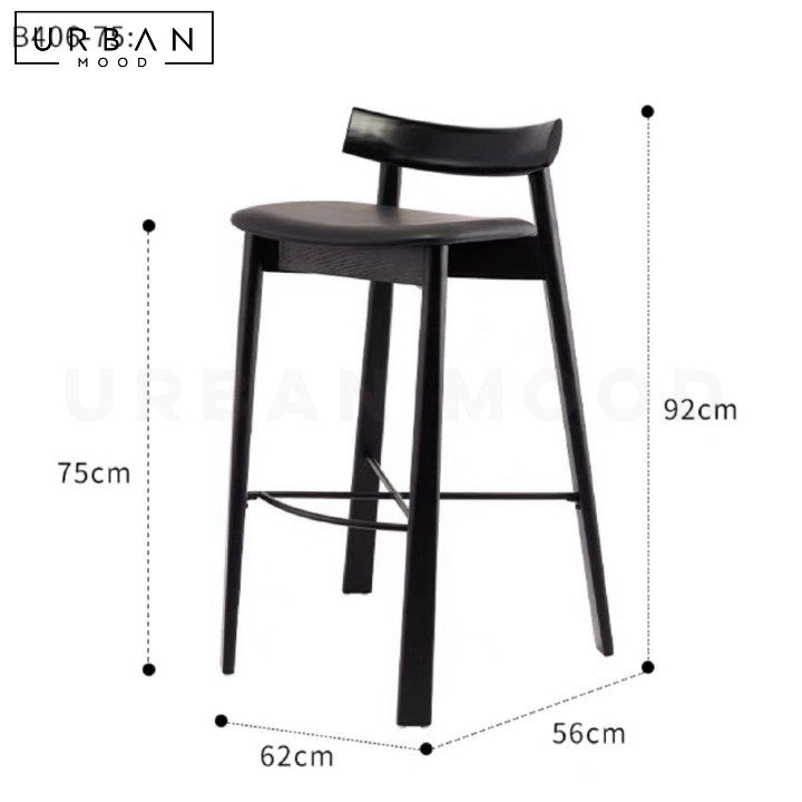 DANIELA Scandinavian Solid Wood Bar Stool