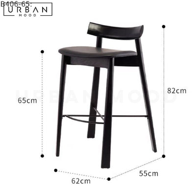 DANIELA Scandinavian Solid Wood Bar Stool