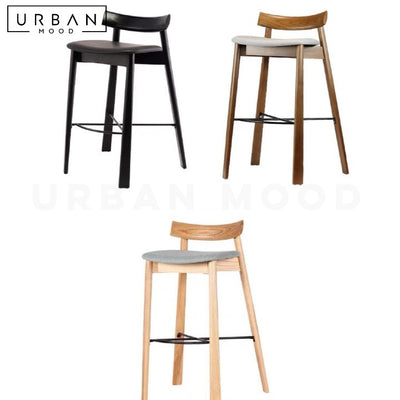 DANIELA Scandinavian Solid Wood Bar Stool