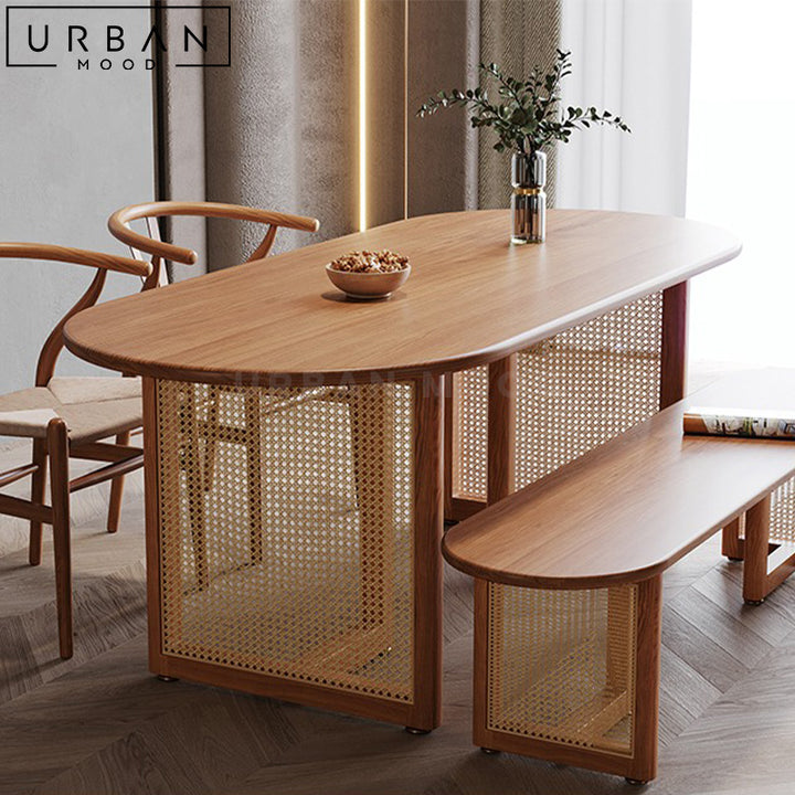 DAPNE Japandi Solid Wood Dining Table