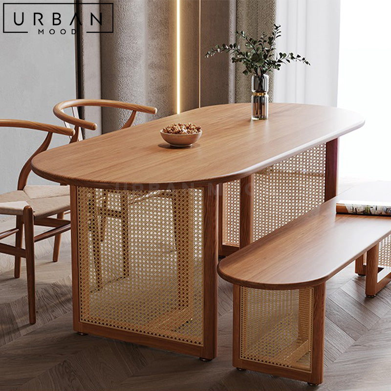 DAPNE Japandi Solid Wood Dining Table