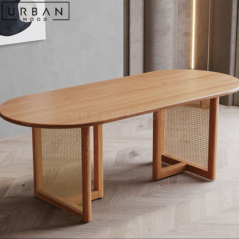 DAPNE Japandi Solid Wood Dining Table