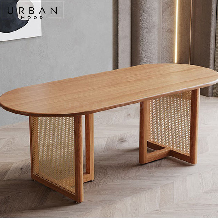 DAPNE Japandi Solid Wood Dining Table